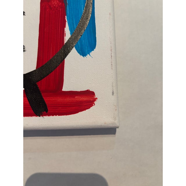 Peter Keil Abstract Geometric Portrait Painting on Canvas, Peter Keil For Sale - Image 4 of 5