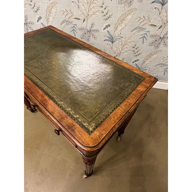 19th Century English Leather Top Desk For Sale - Image 11 of 13