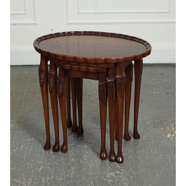 Vintage Nest of Tables with Pie Crust Top from Bevan Funnel For Sale - Image 6 of 16