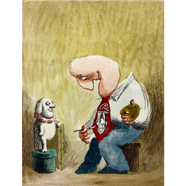 On offer is a whimsical watercolor, gifted as noted, “For Abigail Surasky 4/19/63” with the comment “The most beautiful...