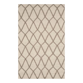 9x12 Trendy Diamond Gray Kilim Modern Flatwoven Wool Room Size Carpet Rug For Sale