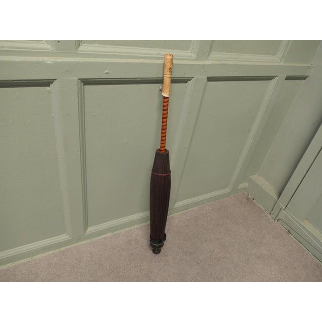 Vintage Art Deco Painted Bamboo Parasol, 1920 For Sale - Image 3 of 8