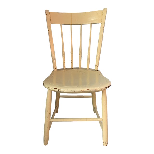 Antique 19th-Century American Primitive Spindle-Back Side Chair For Sale