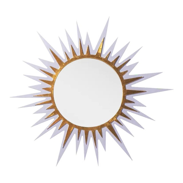Fleur Home Carnival Zulu Circle Mirror in Spring Iris, 48x48 For Sale