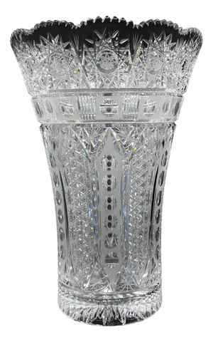 Parisian Crystal Vase with Hand-Cut Star Base, 1950s