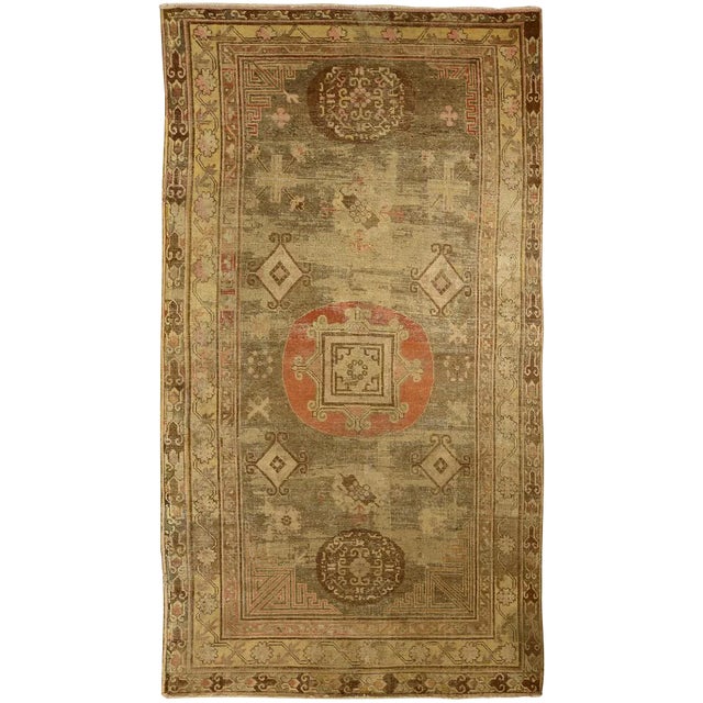 Circa 1900 E. Turkestan Khotan Rug- 4'10" X 8'10" For Sale