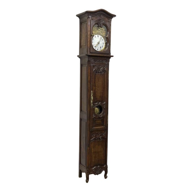 Antique Louis XV Oak Clock, 1800s For Sale
