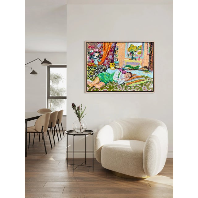 French Country An Autumn Afternoon by Hugo Grenville in Maple Frame, Art Print on Canvas For Sale - Image 3 of 4