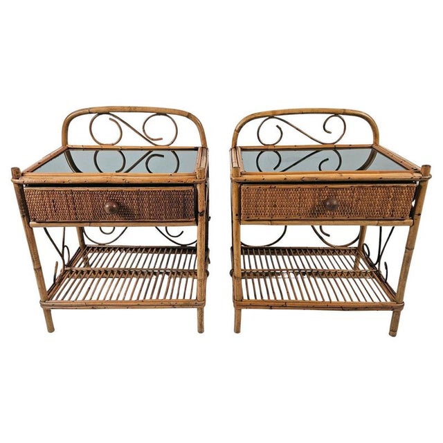 Vintage Bamboo Nightstands, Indonesia, 1970s, Set of 2 For Sale - Image 8 of 8