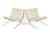 Mid-Century Modern Mid Century Cream Barcelona Chairs by Mies Van Der Rohe for Knoll, 1980s For Sale - Image 3 of 18