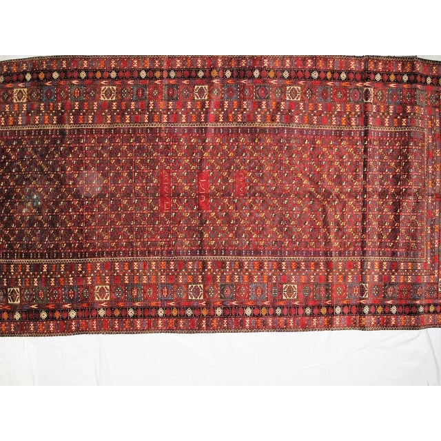 This masterpiece is a wool on wool pile genuine hand woven Vintage Persian Bakhtiar gallery carpet in excellent condition....