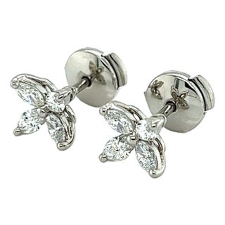 Tiffany & Co. Tiffany & Co. Victoria Diamond Earrings 0.92 Carat Platinum Stud Earrings For Sale