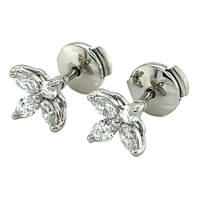Tiffany & Co. Tiffany & Co. Victoria Diamond Earrings 0.92 Carat Platinum Stud Earrings For Sale