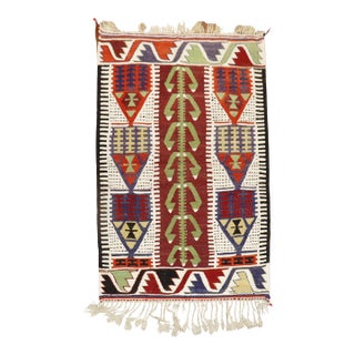Mid 20th Century Zabihi CollectionTurkish Kilim Prayer Scatter Size Rug - 2'10" x 4'3" For Sale