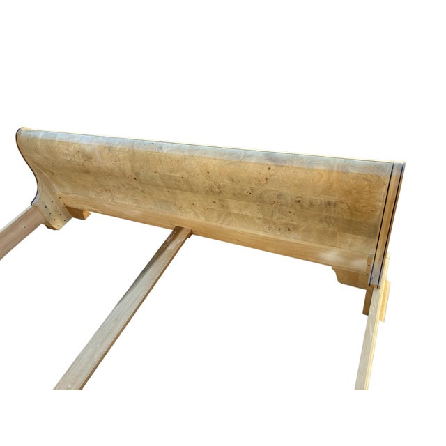 French Vintage Henredon Charles X Collection King Sleigh Bed Light Burl Wood French For Sale - Image 3 of 18