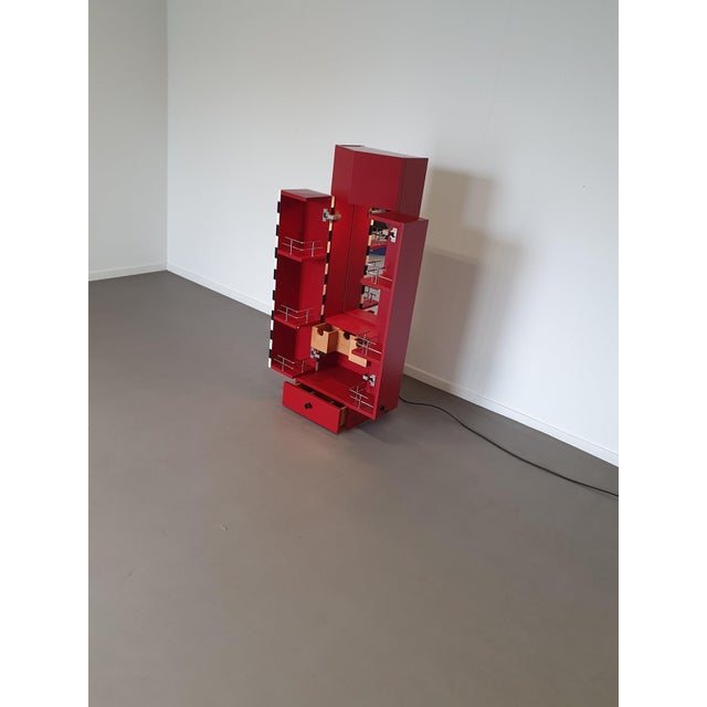 Black Bathroom Cabinet with Light and Mirror, Switzerland, 1990s For Sale - Image 8 of 14