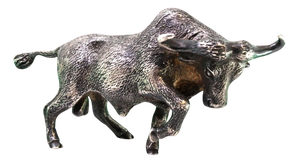 Silver Buffalo Sculpture with Perfect Reliefs and Applications