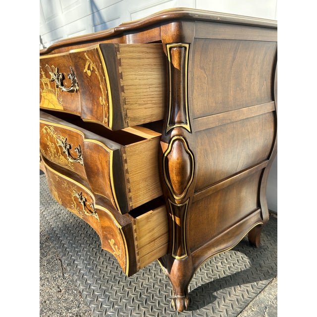 Wood Mid 20th Century Chinoiserie Three Drawer Chest of Drawers by White Furniture For Sale - Image 7 of 12