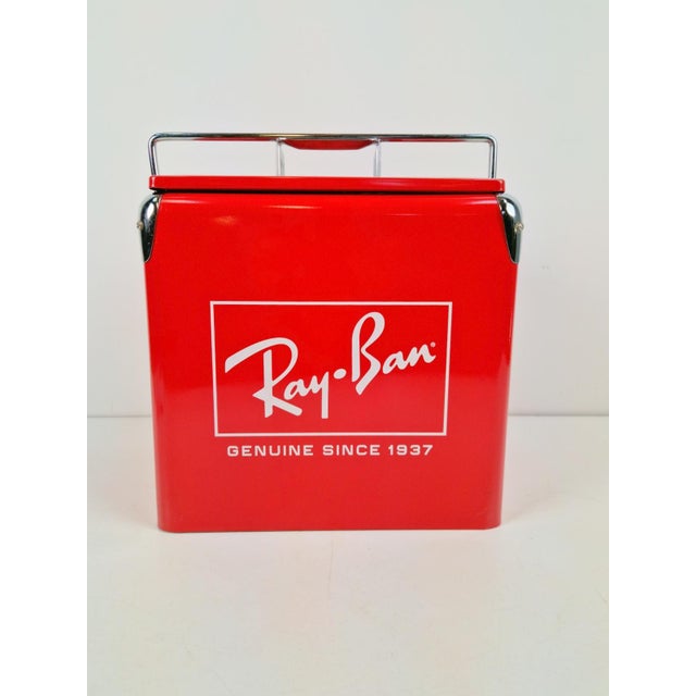 Red Ray Ban Coolbox with Build in Bottle Opener, 1990s For Sale - Image 8 of 8