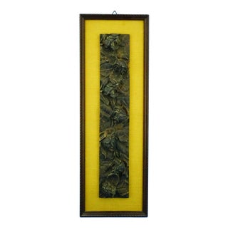 19th Century Art Nouveau Bas-Relief Flowers Panel in Bronze For Sale