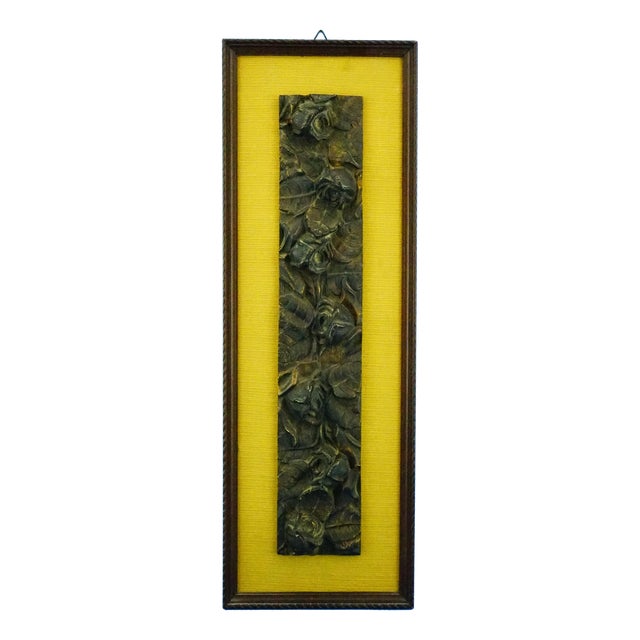 19th Century Art Nouveau Bas-Relief Flowers Panel in Bronze For Sale