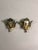 1940s 1940s Art Nouveau Green Jasper Gold Earrings, Pair For Sale - Image 5 of 6