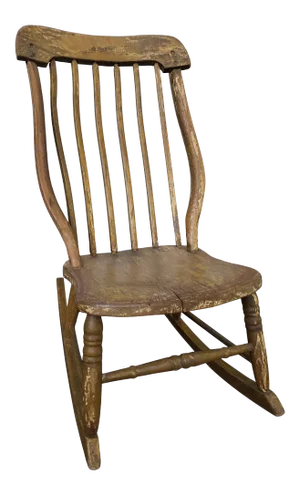 1800s Antique Hand-Made Traditional Rocking Chair