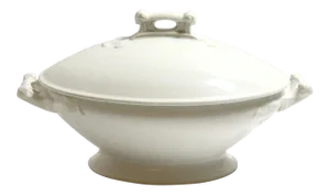 Circa 1906 Antique White Ironstone Covered Vegetable Dish