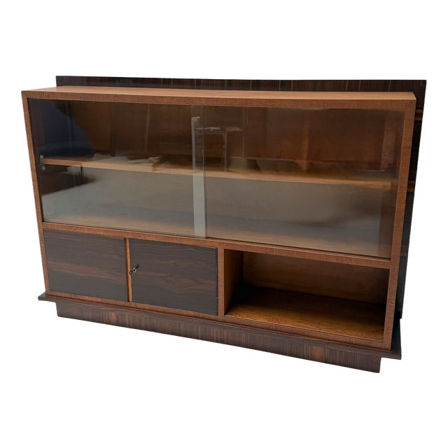 Dutch Art Deco Bookcase in Oak and Macassar Ebony, 1930s For Sale