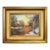 Vintage Original Oil Painting H. Robinson Winter Sunset Landscape Signed Framed For Sale