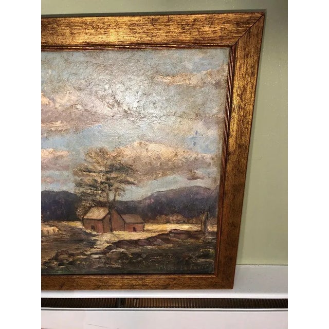 1930s Signed Alice LeFevre Oil on Board of Pastoral New England For Sale In New York - Image 6 of 13