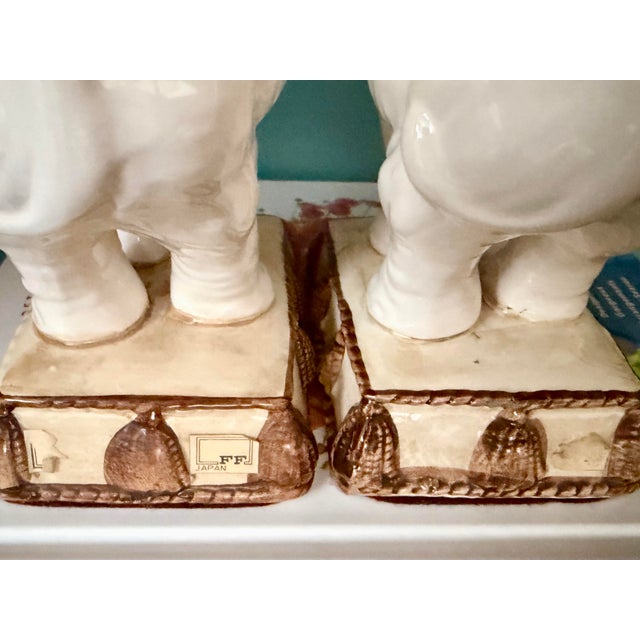 Vintage Fitz & Floyd Ceramic Elephant Bookends / Figurines - A Pair For Sale - Image 10 of 10