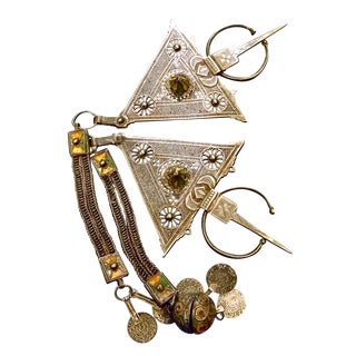Antique Moroccan Berber Cloak Pins - A Pair For Sale
