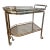 Double Sided 3 Tiered Vintage Rolling Brass/Glass Bar Cart, a Hollywood Regency Classic With Swivel Top and Secure Lock For Sale