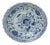 1800s Chinese Blue & White Serving Dish With Lotus & Ducks For Sale