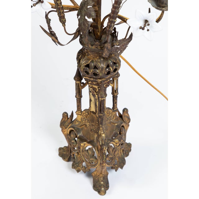 Late 19th Century 19th Century Ornate Antique French Gold Gilt Altar Lamp For Sale - Image 5 of 9