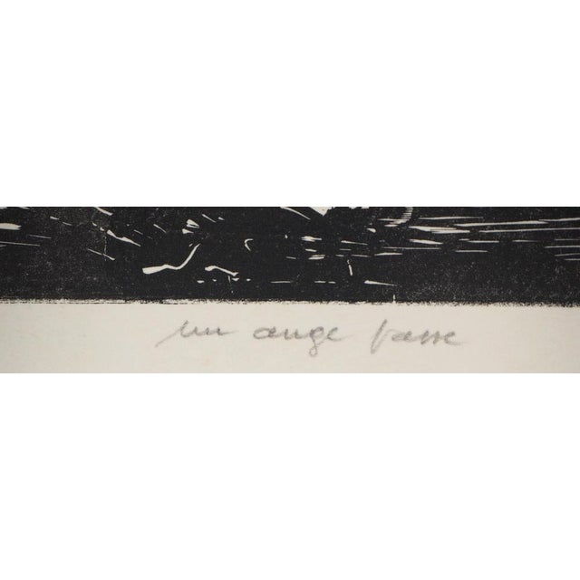 Modern Yves Doaré, An Angel Passes By, Original Linocut For Sale - Image 3 of 7