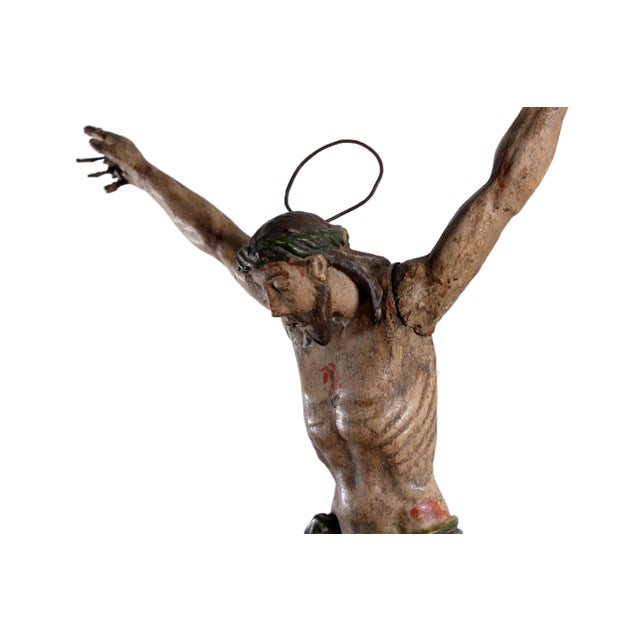18th Century Italian Carved and Polychrome Wooden Corpus Christi, 1800s For Sale - Image 4 of 12