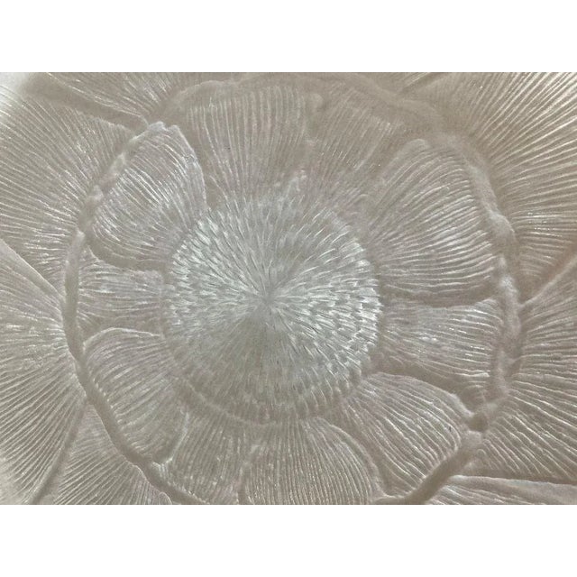 90's Vintage Clear Glass Sand Dollar Design Serving Plate / Platter , no makers mark . In Excellent condition. 13"D