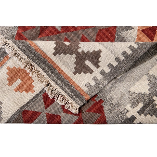 Contemporary 21st Century Modern Kilim Rug 4' 10'' X 6' 10'' For Sale - Image 3 of 12