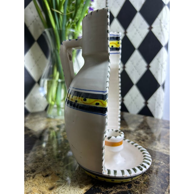 La Menora Talavera Spanish Hand-Painted Ceramic Wall Candle Sconce For Sale - Image 9 of 12