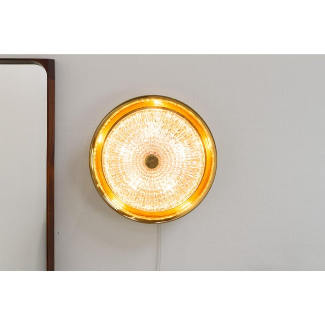 Brass Wall or Ceiling Lamp by Carl Fagerlund for Lyfa with Crystal Shade from Orrefors, 1960s For Sale - Image 16 of 18
