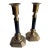 Vintage Brass Candlesticks With Black Columns – Pair For Sale