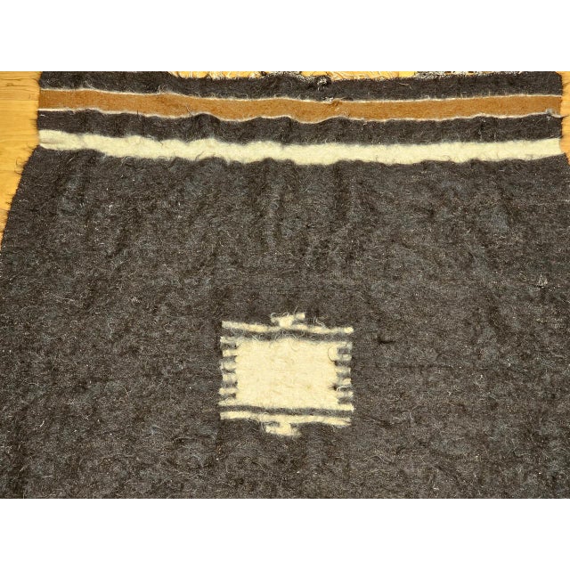 Vintage Turkish Tulu Tribal Area Rug, Handwoven, Shag Wool Pile, 4' x 5' For Sale - Image 12 of 16