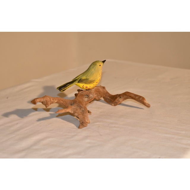 American Nc Hand-Carving of a Finch Mounted on Driftwood, Circa 1960's For Sale - Image 3 of 7