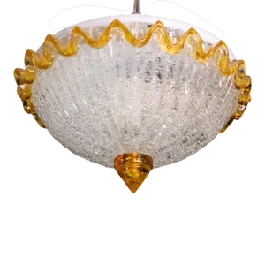Italian Orange Murano Glass Ceiling Fixture, Murano, 1960