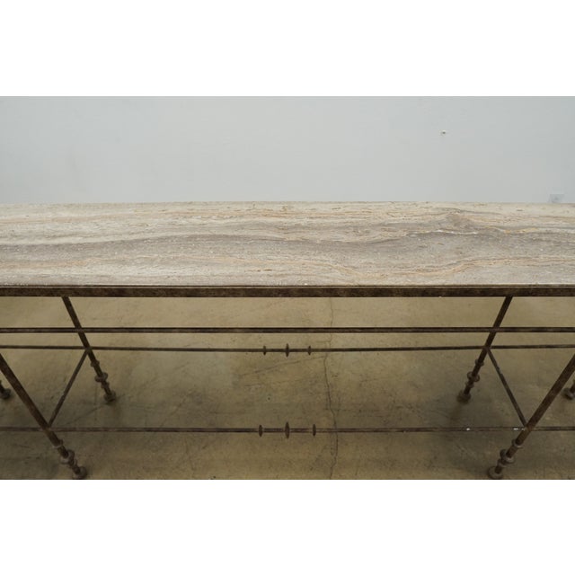 Tan Hooker La Grange St James Metal and Stone Console For Sale - Image 8 of 17