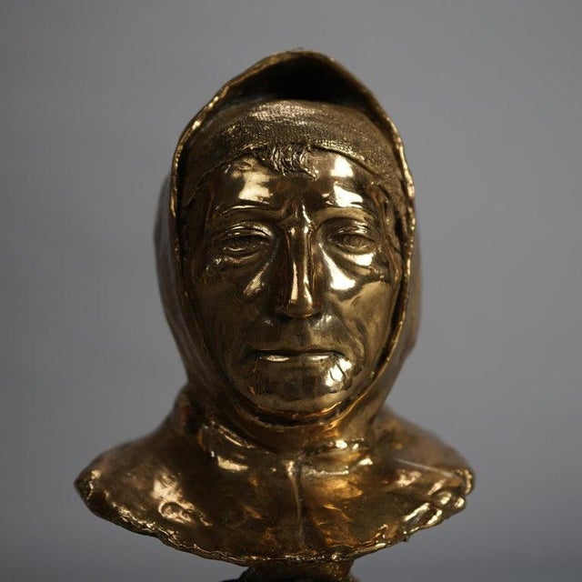 Antique Cast Bronze Bust of a Woman C1890 For Sale - Image 9 of 9