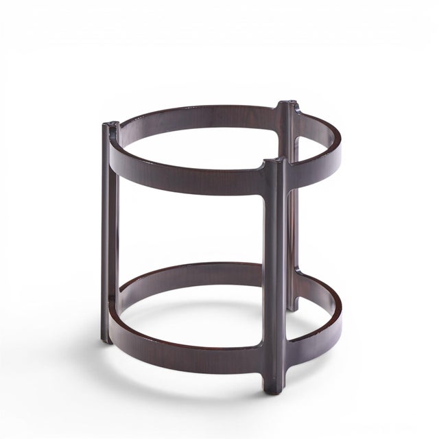 Roger Sprunger for Dunbar Mid Century Mahogany and Glass Top Side Table For Sale In Chicago - Image 6 of 7