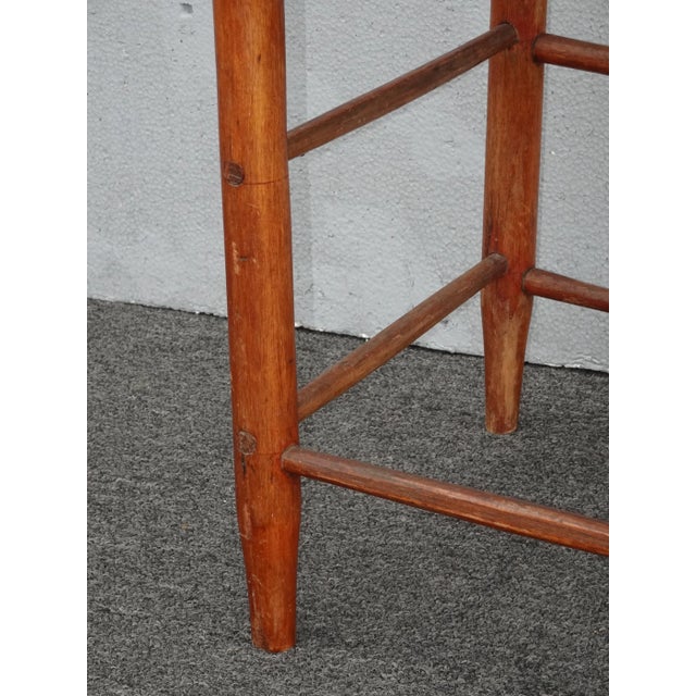 Antique Rush Ladderback Chair French Farmhouse Chic For Sale - Image 10 of 12